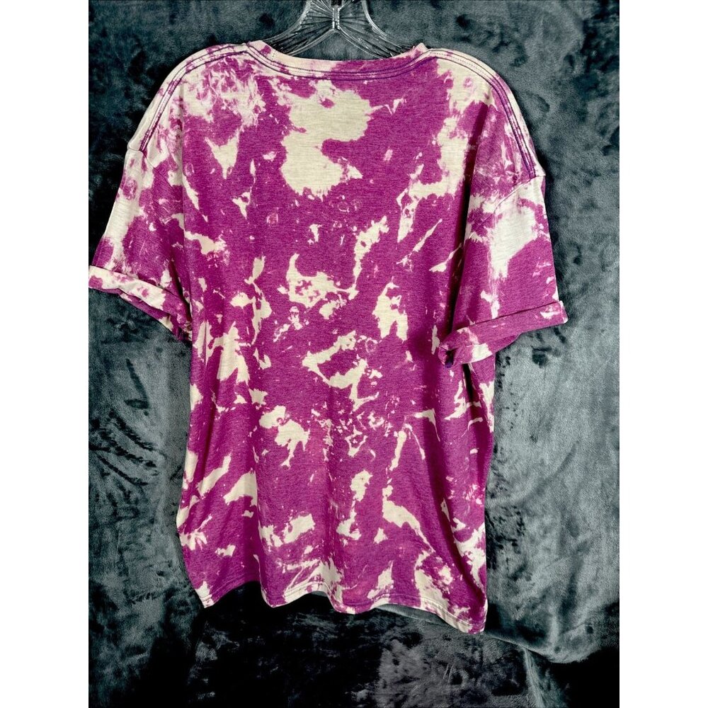 Women’s Shirt Good Vibes Only Tie-Dye Bleached Purple Size Extra Large - Picture 11 of 12